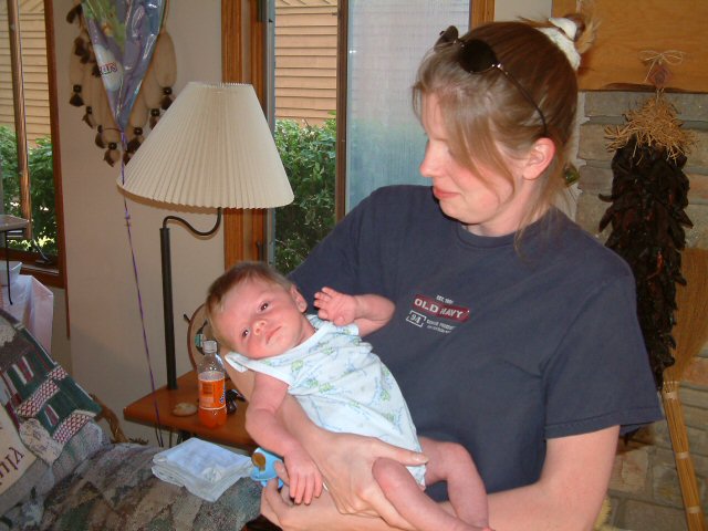 Caleb and his Mom at home